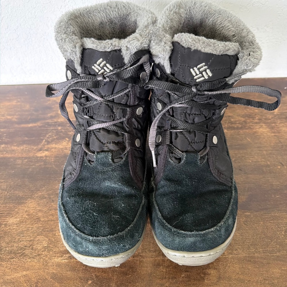 Columbia Boots Women's 8.5 Minx Shorty Omni Heat Black Quilted Insulated Winter - Picture 4 of 9